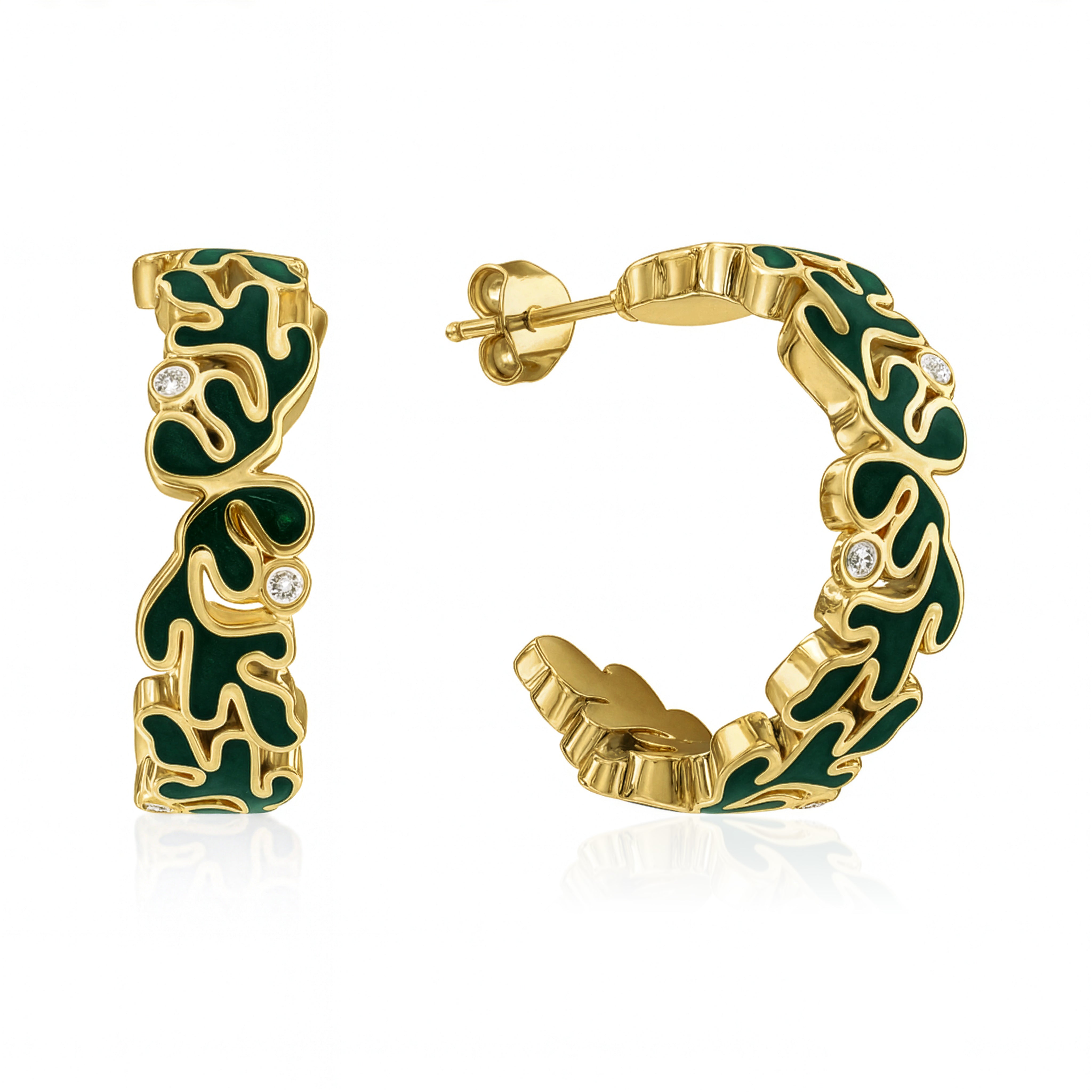 Ondara Hoop Earring — Verde Enamel