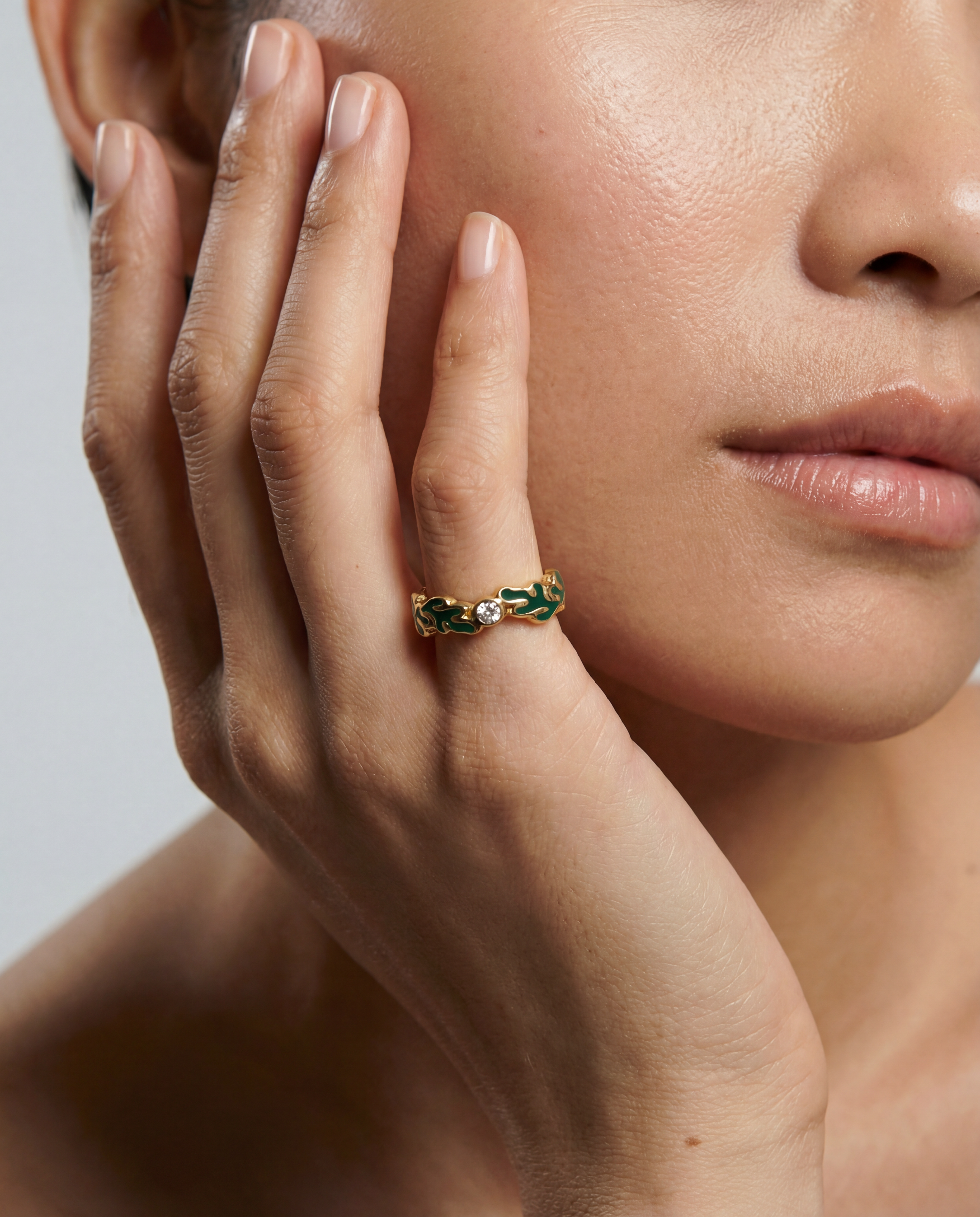 Ondara Classic Ring — Verde Enamel
