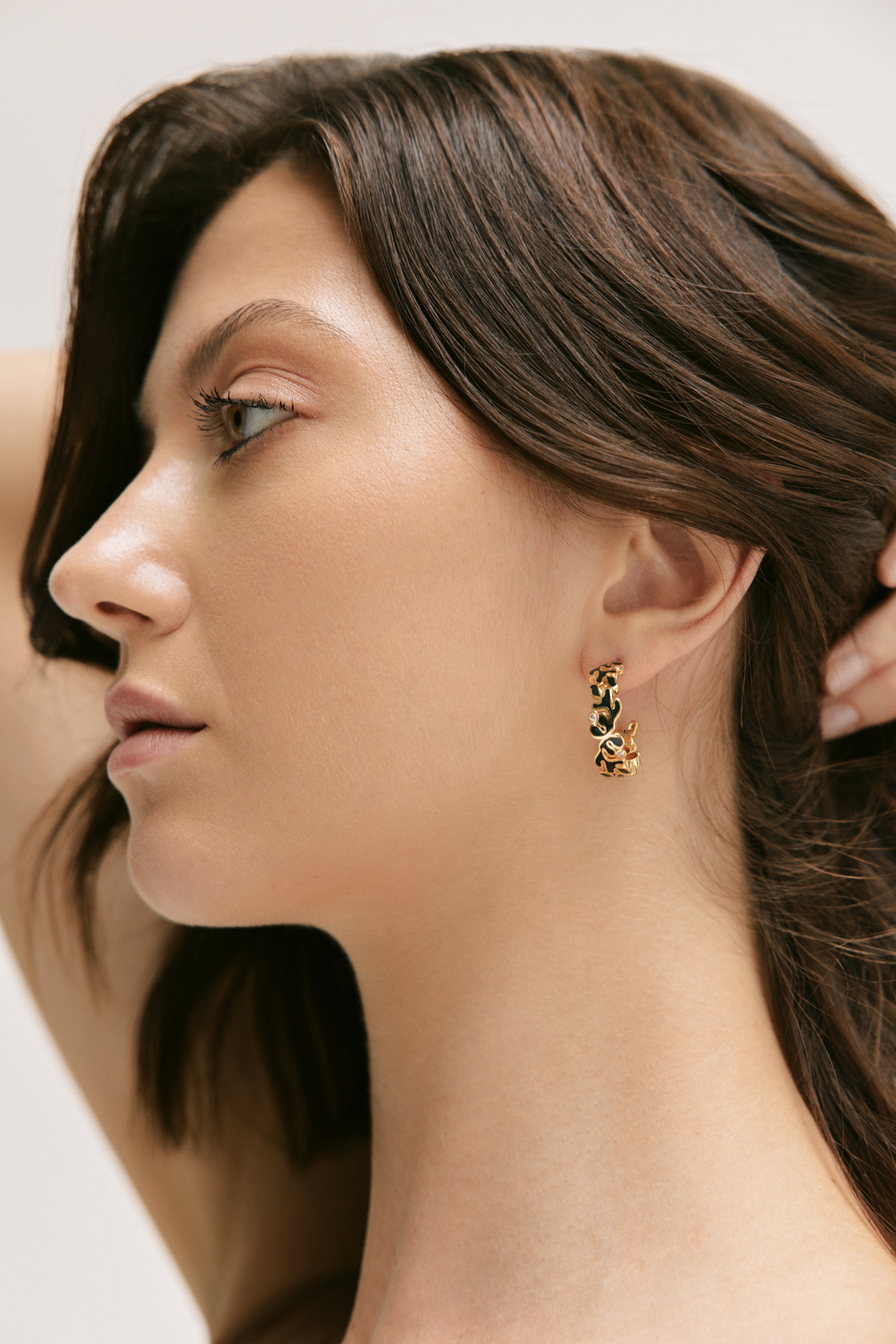 Ondara Hoop Earring — Verde Enamel