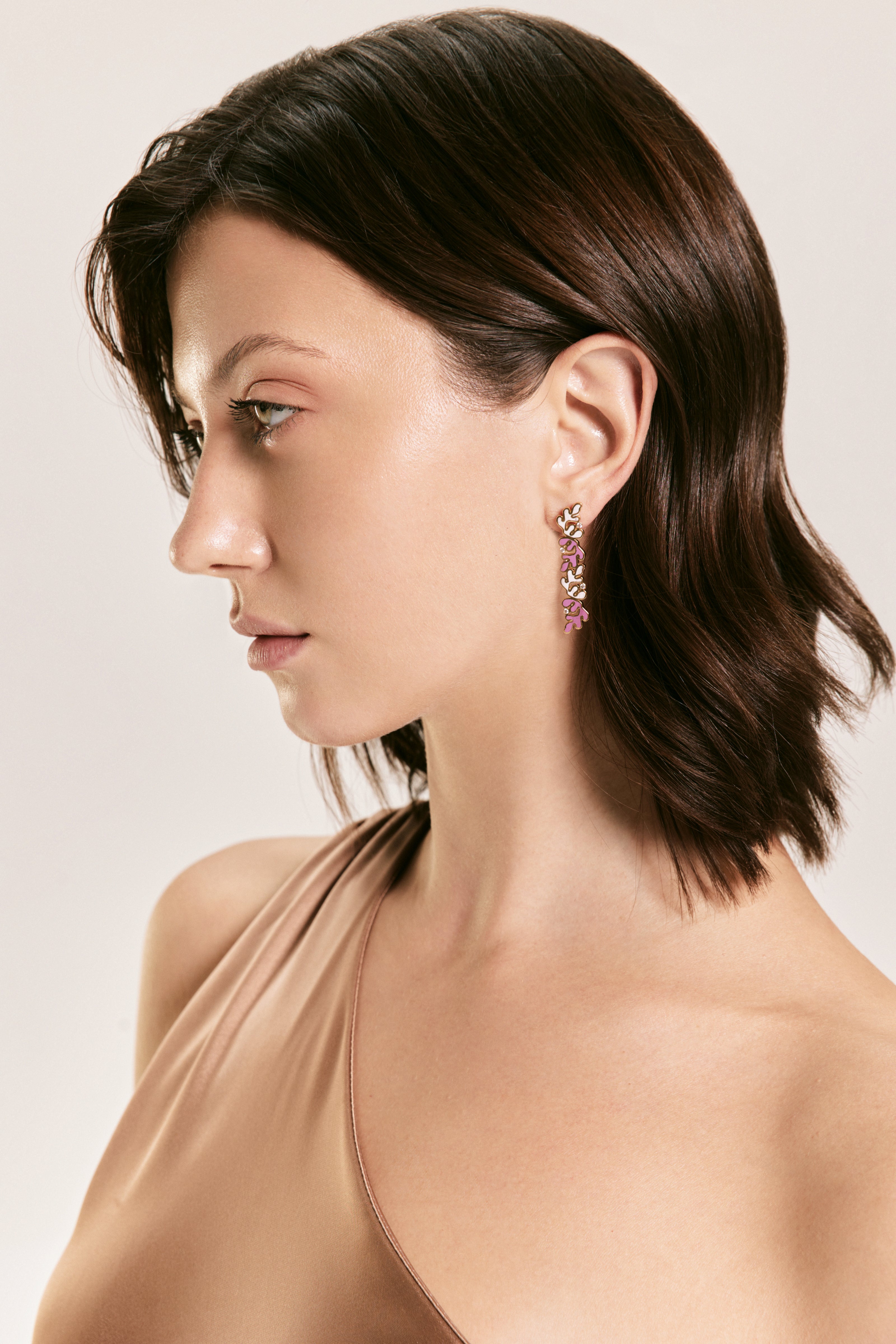 Ondara Drop Earring — Rose Enamel