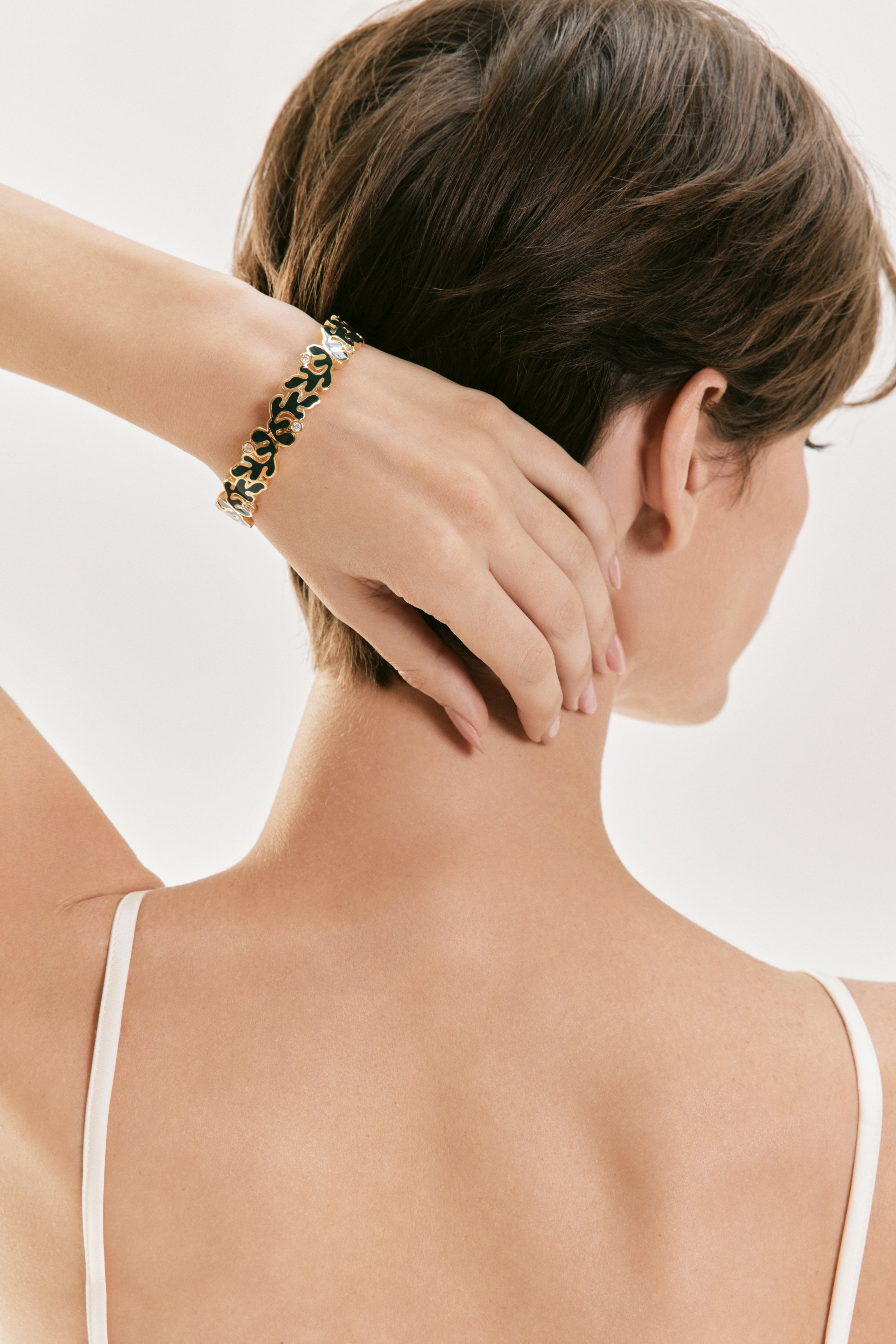 Ondara Bangle — Verde Enamel