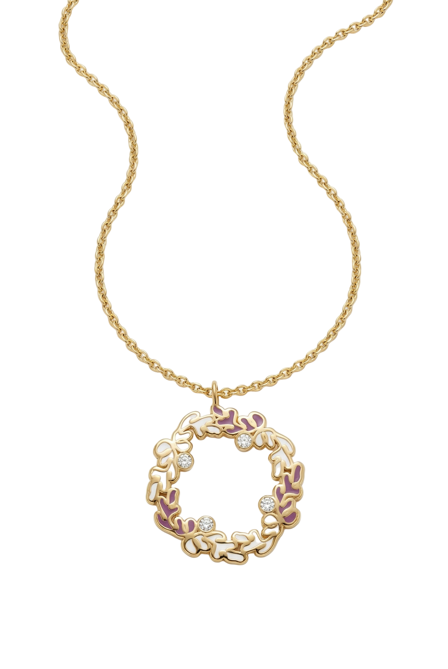 Ondara Wreath Necklace — Rose Enamel
