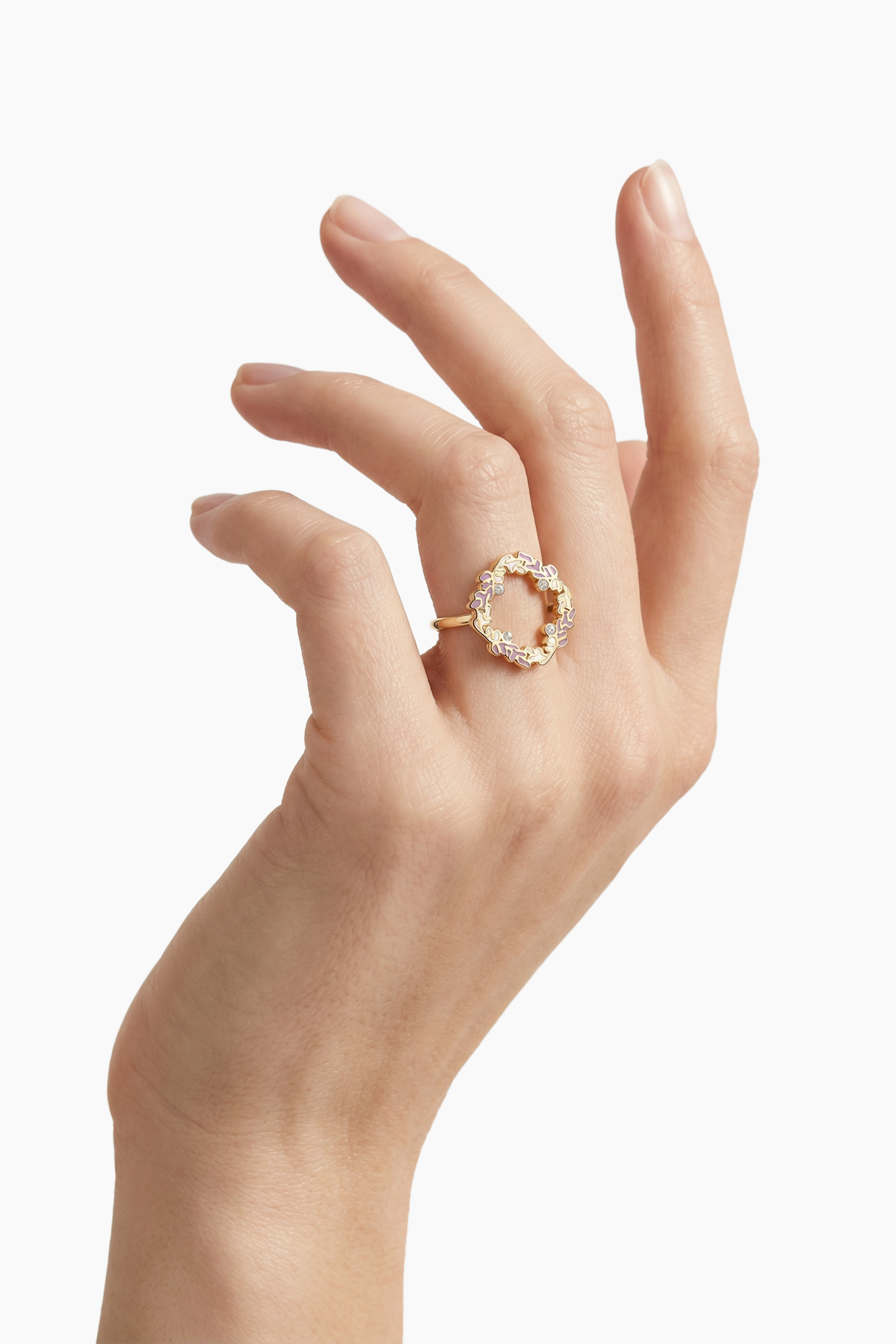 Ondara Wreath Ring — Rose Enamel