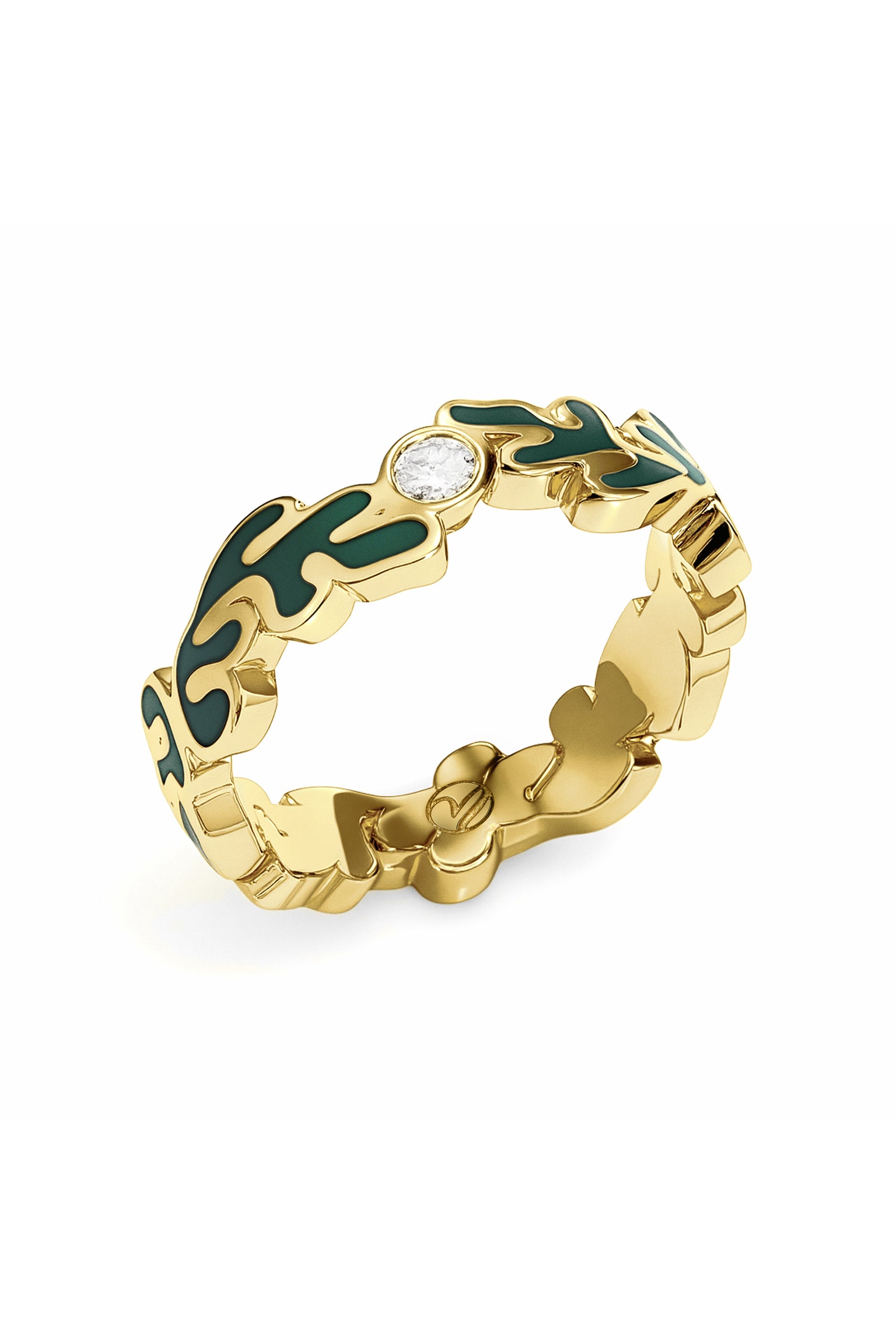 Ondara Classic Ring — Verde Enamel