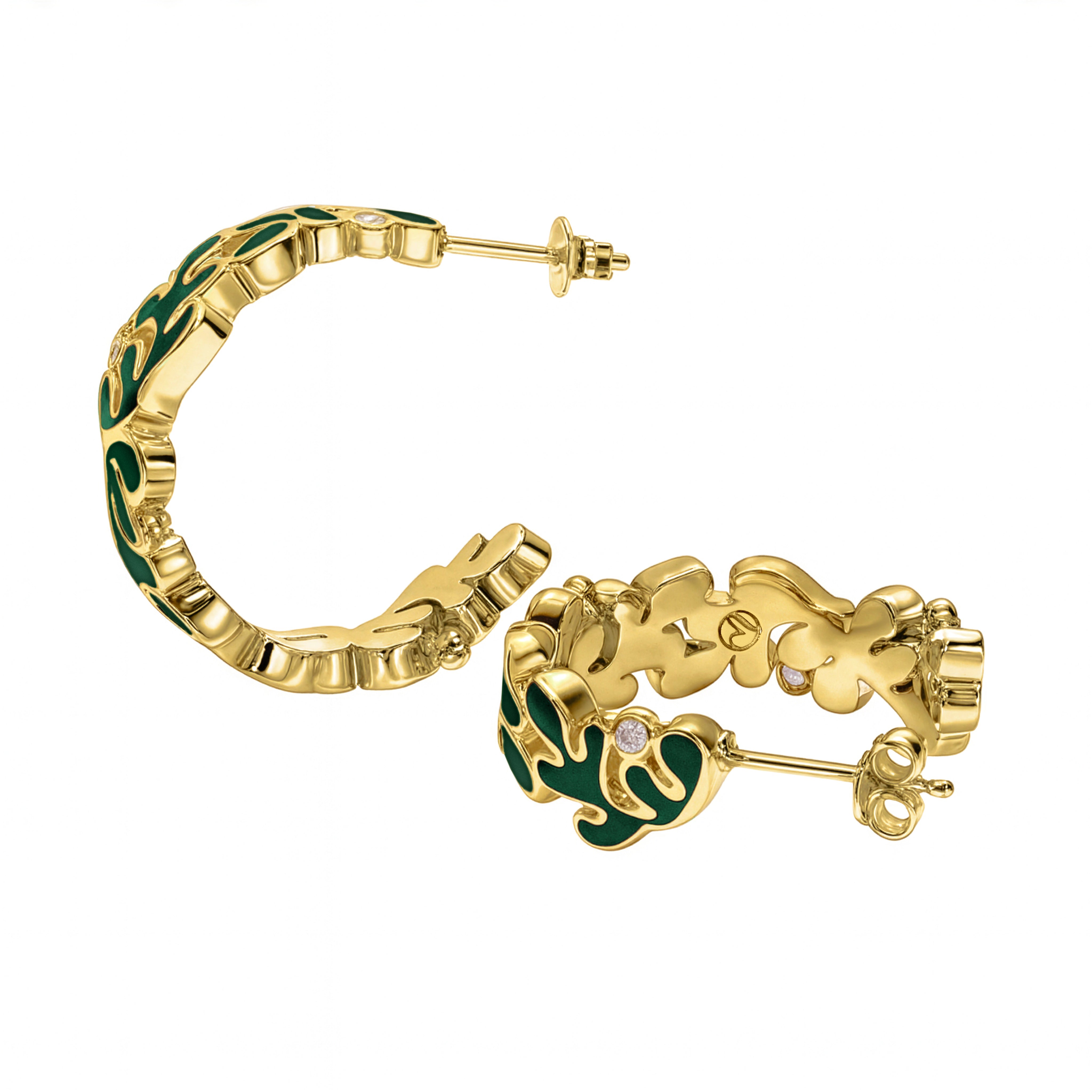 Ondara Hoop Earring — Verde Enamel