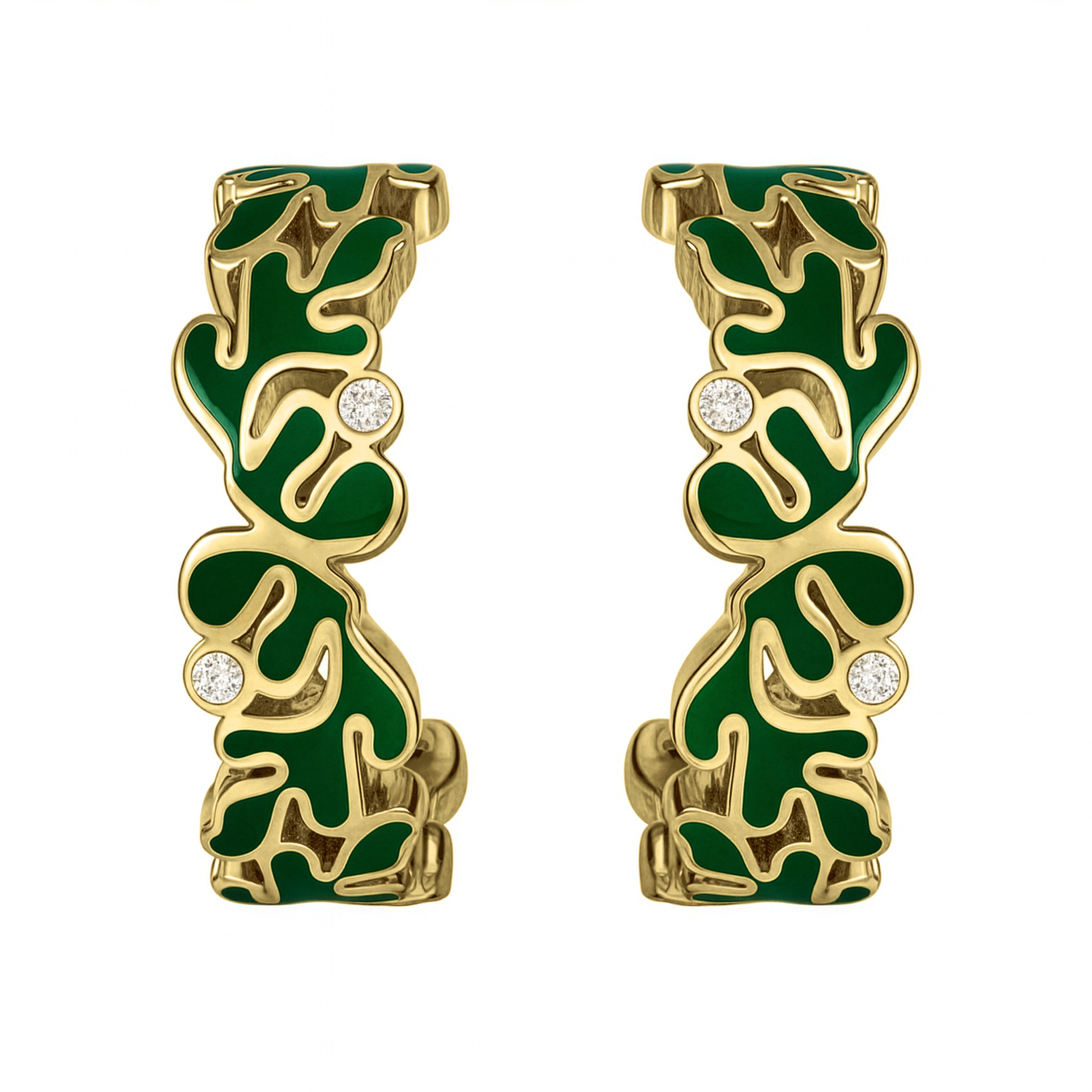 Ondara Hoop Earring — Verde Enamel