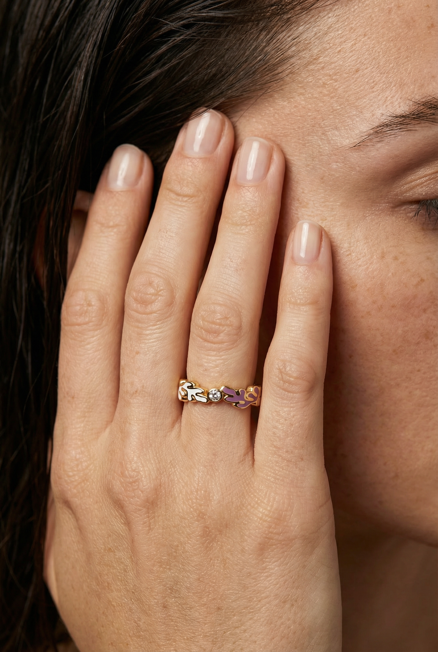 Ondara Classic Ring — Rose Enamel