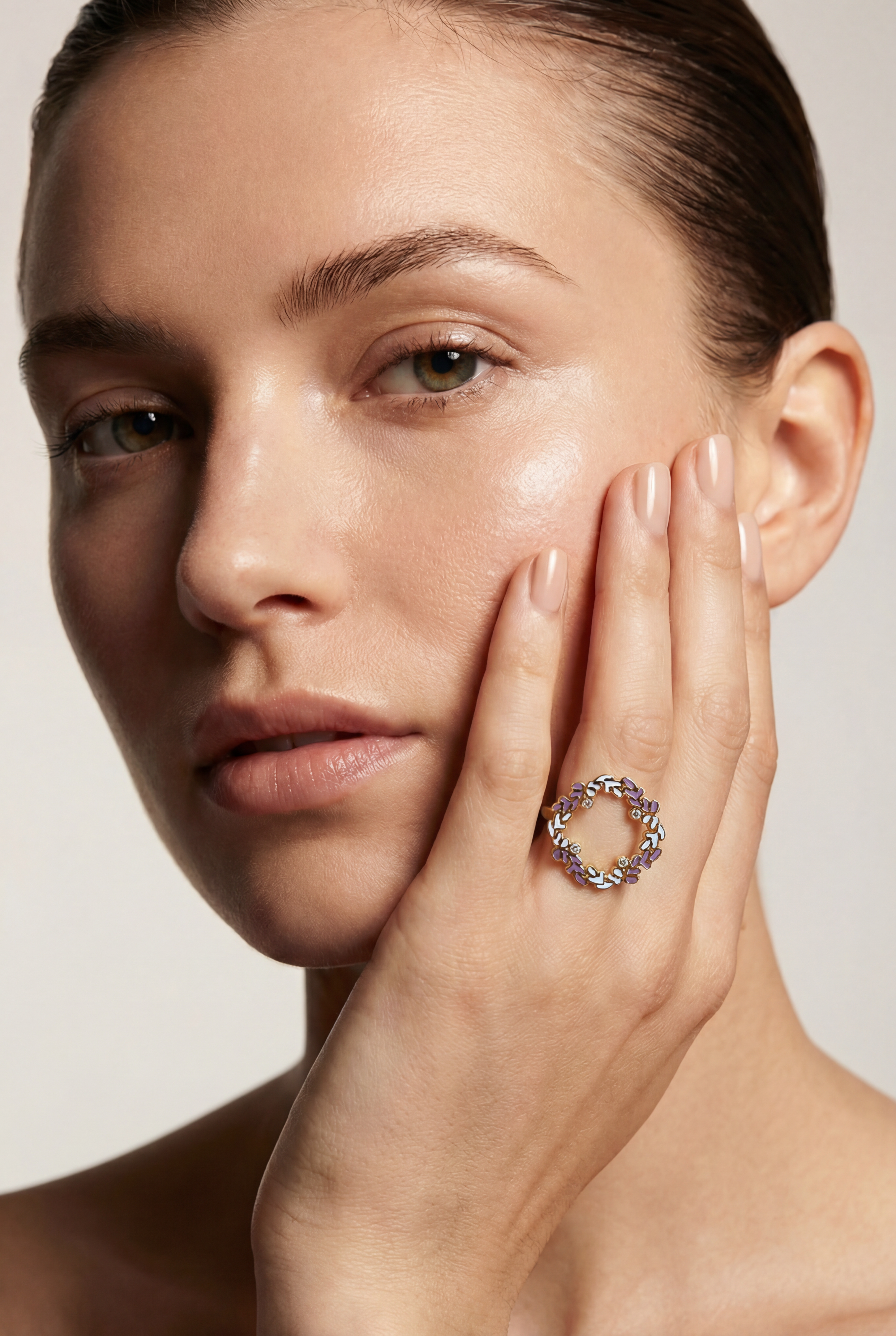 Ondara Wreath Ring — Rose Enamel