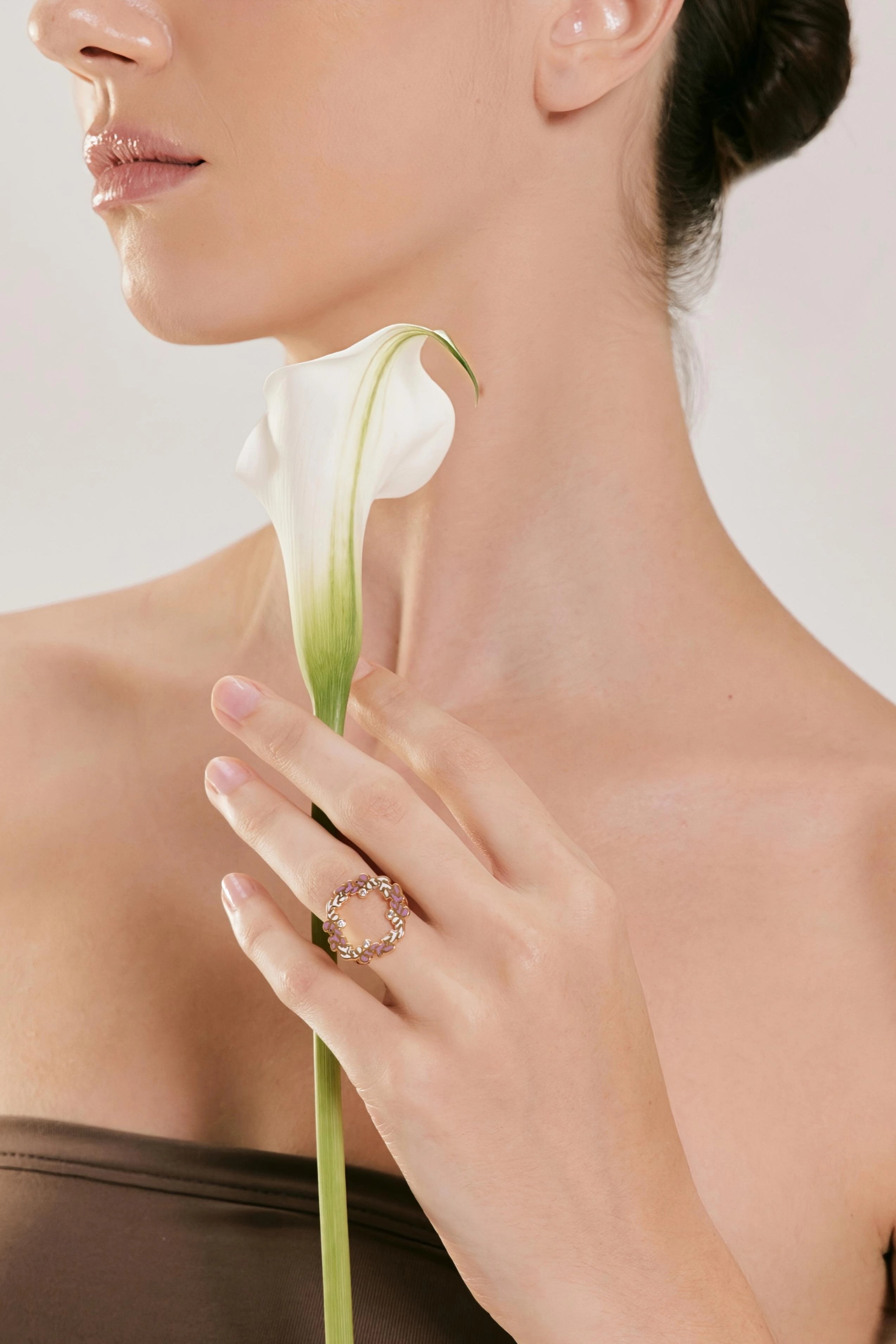 Ondara Wreath Ring — Rose Enamel