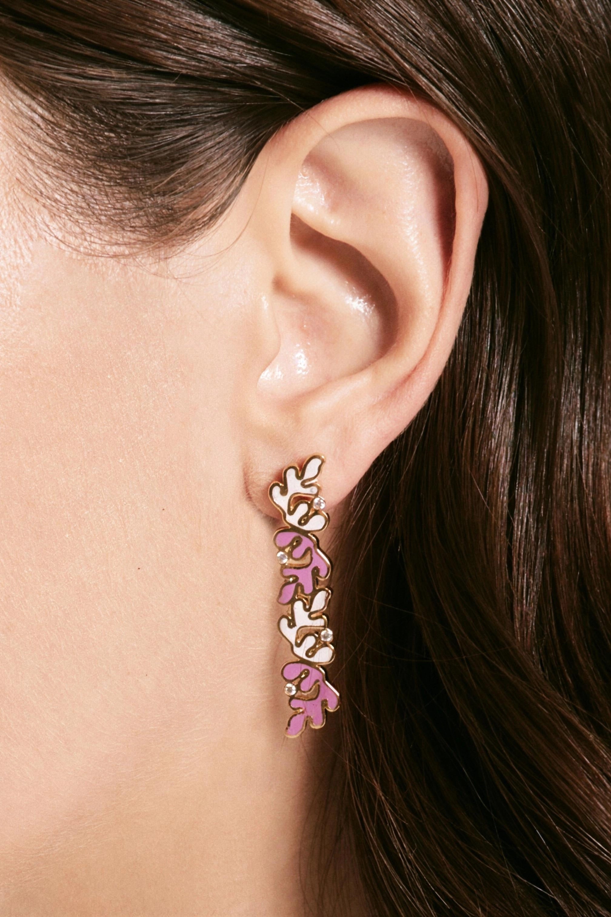 Ondara Drop Earring — Rose Enamel