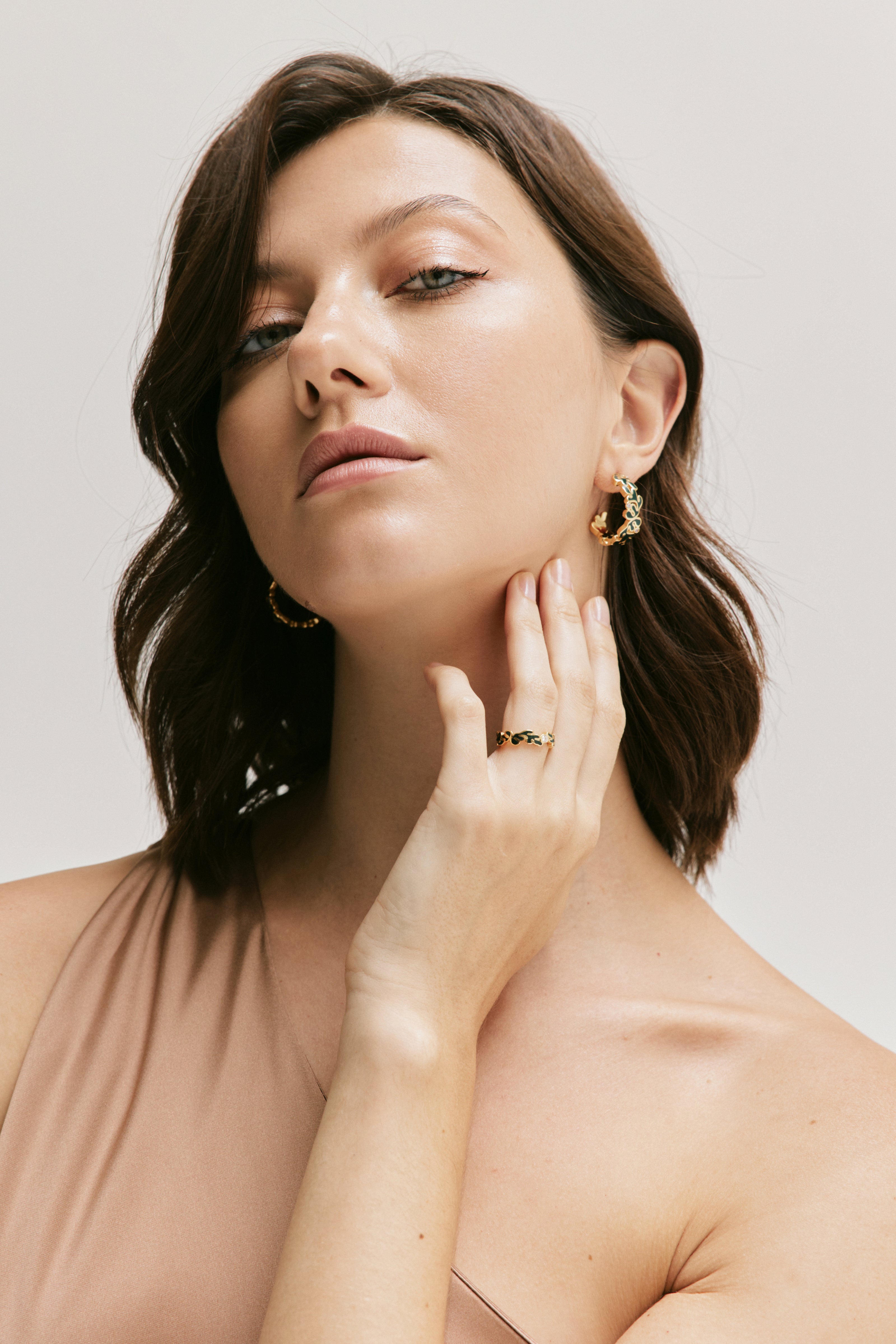 Ondara Hoop Earring — Verde Enamel