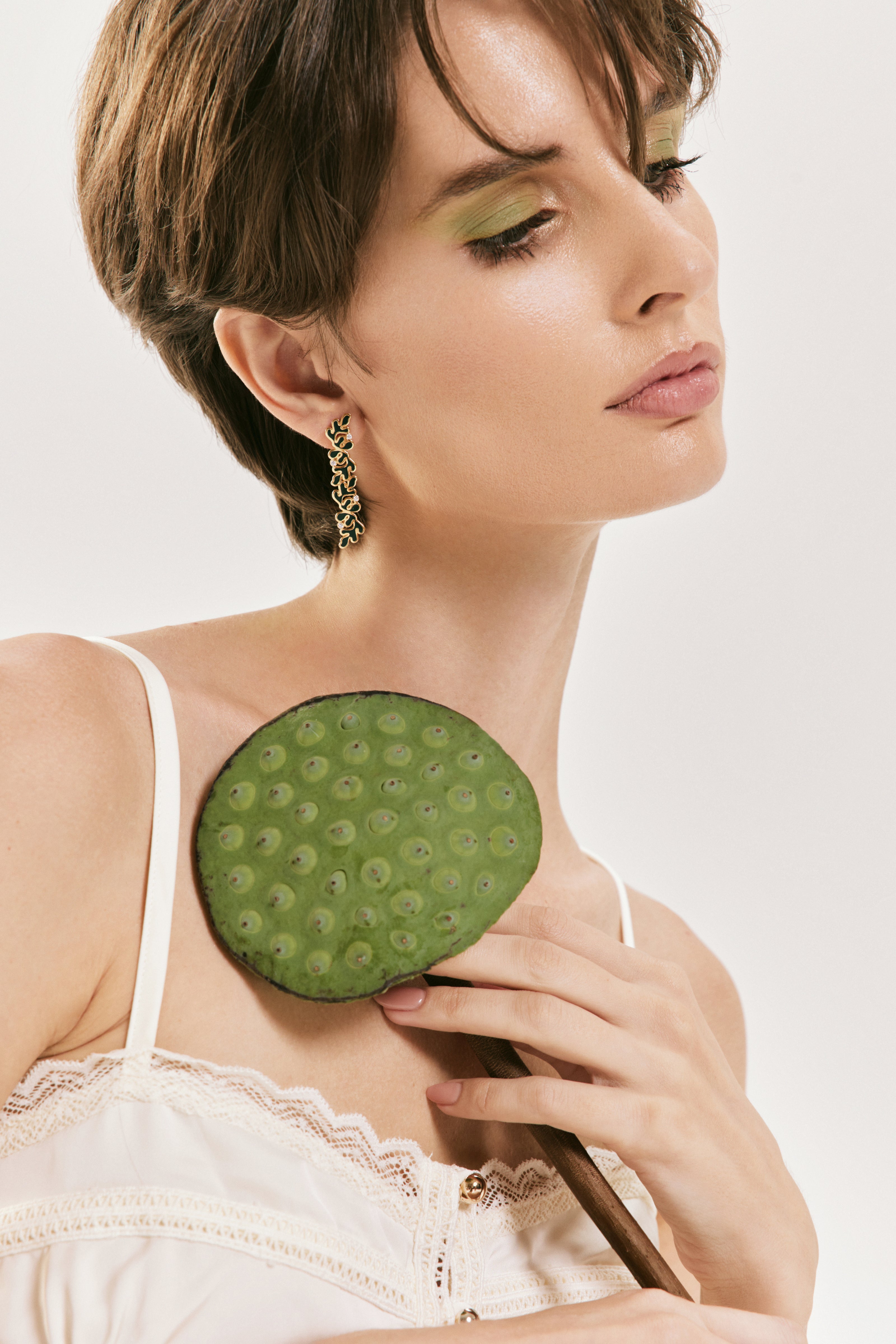 Ondara Drop Earring — Verde Enamel