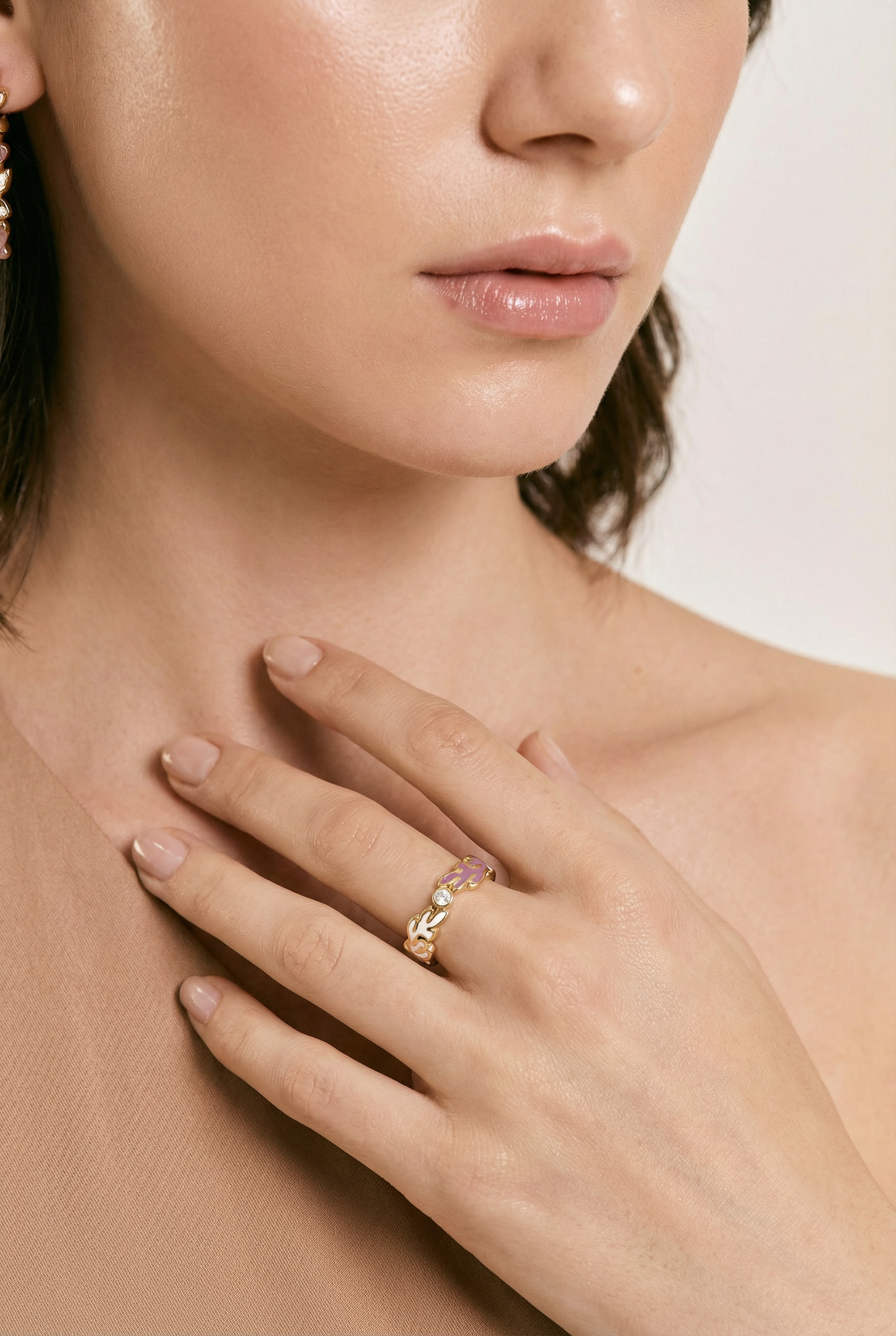 Ondara Classic Ring — Rose Enamel