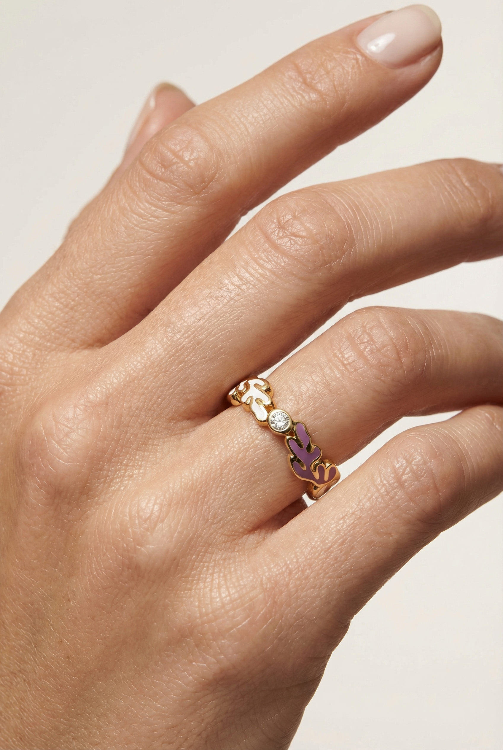 Ondara Classic Ring — Rose Enamel