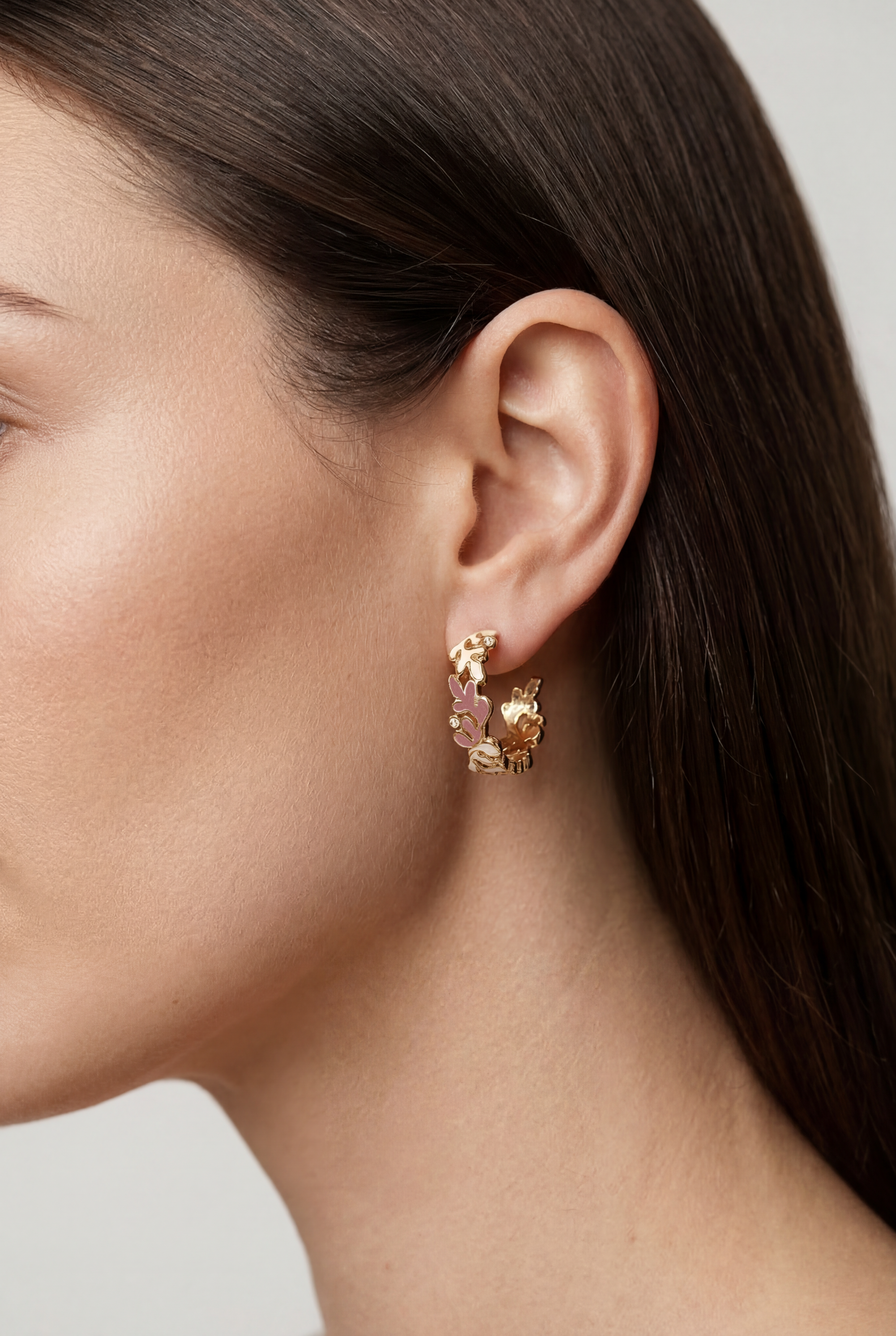Ondara Hoop Earring — Rose Enamel